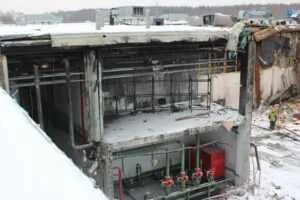 Обследование склада лакокрасочных материалов после пожара